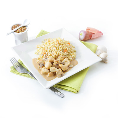 Hühnchen in Senf-Zitronensauce mit Weizen