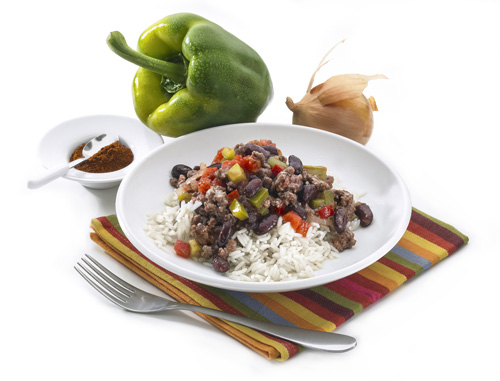Chili con Carne mit zwei Sorten Reis 