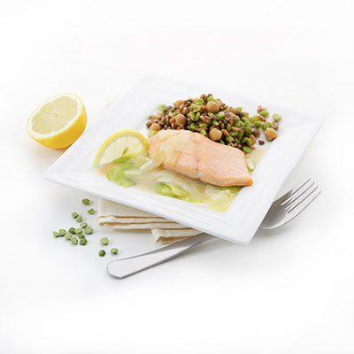 Forelle auf Lauchbett